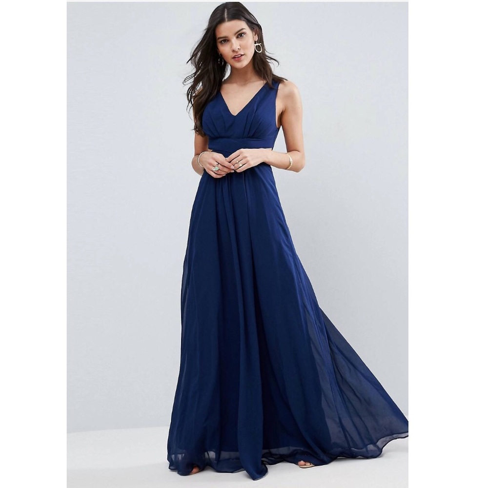 ASOS side cut maxi dress with tie waist